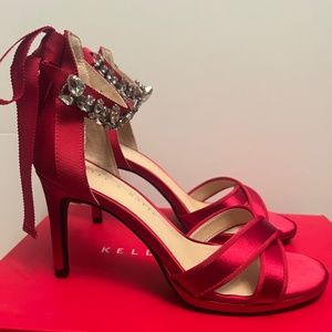 Like *NEW* Kelly and Katie Size 6.5 Bright Red Satin Heels
